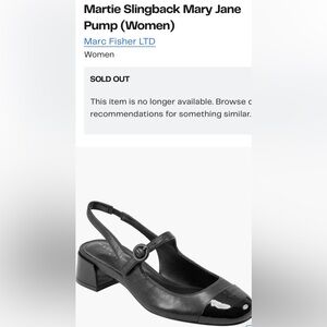 Marc Fisher Black Women's Cap Toe Slingback. Size 9.5 in like new condition